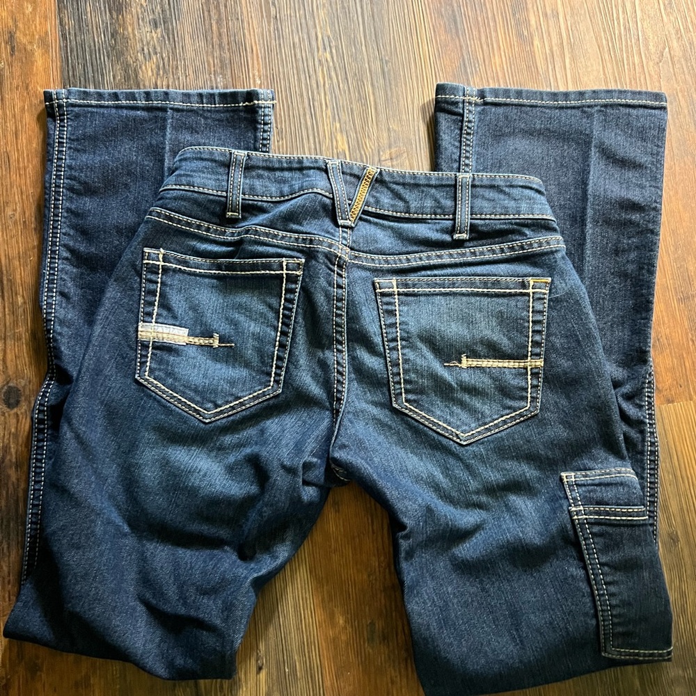 Ariat Blue Boot Cut Jeans with Decorative Stitching
